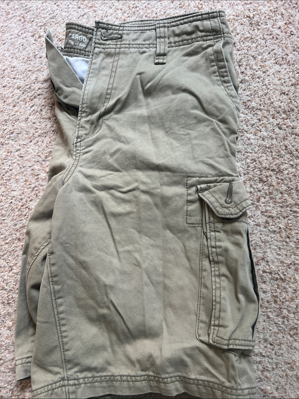 urban pipeline Tan Cargo Shorts with Thigh Flap Pocket